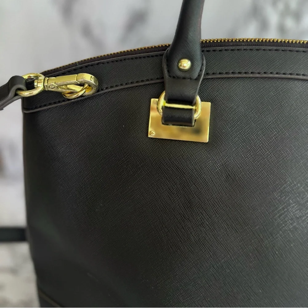 Anne Klein New Recruits Dome Black Satchel Shoulder Bag